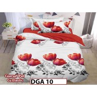 Lenjerie din finet 4 piese 1 Persoana Cearceaf cu Elastec - DGA 10