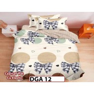 Lenjerie din finet 4 piese 1 Persoana Cearceaf cu Elastec - DGA 12