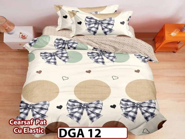 Lenjerie din finet 4 piese 1 Persoana Cearceaf cu Elastec - DGA 12 Lenjerie din finet 4 piese 1 Persoana Cearceaf cu Elastec - DGA 12