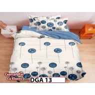 Lenjerie din finet 4 piese 1 Persoana Cearceaf cu Elastec - DGA 13