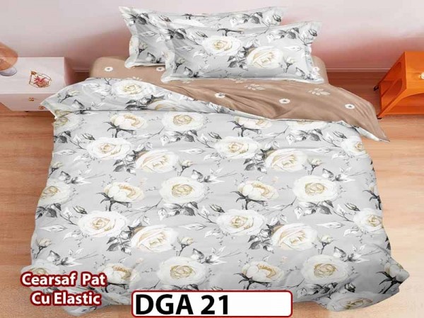 Lenjerie din finet 4 piese 1 Persoana Cearceaf cu Elastec - DGA 21