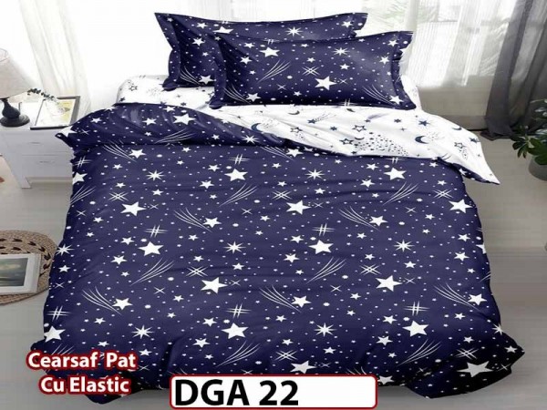 Lenjerie din finet 4 piese 1 Persoana Cearceaf cu Elastec - DGA 22 Lenjerie din finet 4 piese 1 Persoana Cearceaf cu Elastec - DGA 22