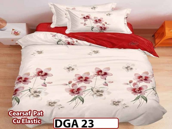 Lenjerie din finet 4 piese 1 Persoana Cearceaf cu Elastec - DGA 23 Lenjerie din finet 4 piese 1 Persoana Cearceaf cu Elastec - DGA 23