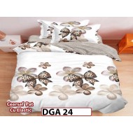 Lenjerie din finet 4 piese 1 Persoana Cearceaf cu Elastec - DGA 24