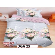 Lenjerie din finet 4 piese 1 Persoana Cearceaf cu Elastec - DGA 25