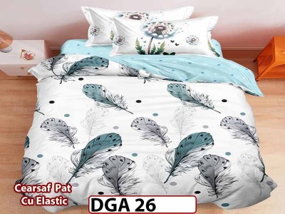 Lenjerie din finet 4 piese 1 Persoana Cearceaf cu Elastec - DGA 26