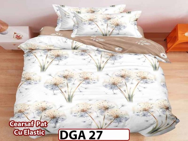 Lenjerie din finet 4 piese 1 Persoana Cearceaf cu Elastec - DGA 27 Lenjerie din finet 4 piese 1 Persoana Cearceaf cu Elastec - DGA 27