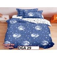 Lenjerie din finet 4 piese 1 Persoana Cearceaf cu Elastec - DGA 29