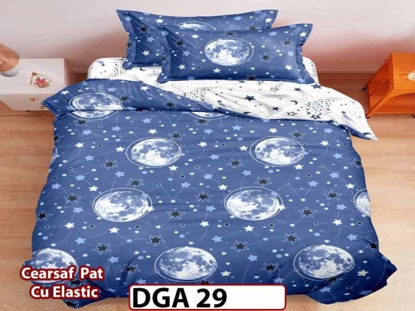 Lenjerie din finet 4 piese 1 Persoana Cearceaf cu Elastec - DGA 29