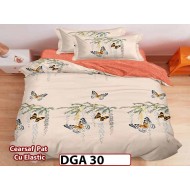 Lenjerie din finet 4 piese 1 Persoana Cearceaf cu Elastec - DGA 30