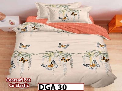 Lenjerie din finet 4 piese 1 Persoana Cearceaf cu Elastec - DGA 30