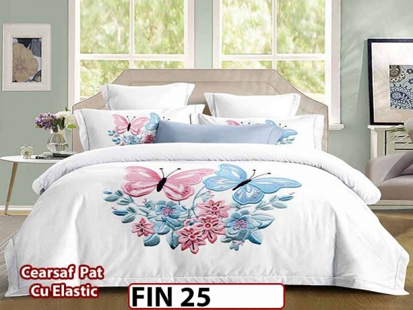 Lenjerie din Finet Elegant 4 piese cu elastic - FIN 25 Lenjerie din Finet Elegant 4 piese cu elastic - FIN 25
