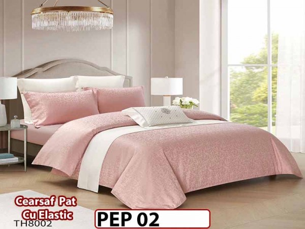 Lenjerie pat dublu, Jacquard Finet, din 4 piese - PEP 02 Lenjerie pat dublu, Jacquard Finet, din 4 piese - PEP 02