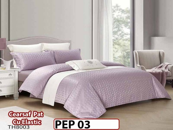 Lenjerie pat dublu, Jacquard Finet, din 4 piese - PEP 03 Lenjerie pat dublu, Jacquard Finet, din 4 piese - PEP 03