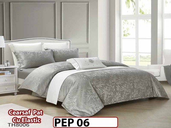 Lenjerie pat dublu, Jacquard Finet, din 4 piese - PEP 06 Lenjerie pat dublu, Jacquard Finet, din 4 piese - PEP 06