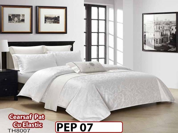 Lenjerie pat dublu, Jacquard Finet, din 4 piese - PEP 07 Lenjerie pat dublu, Jacquard Finet, din 4 piese - PEP 07