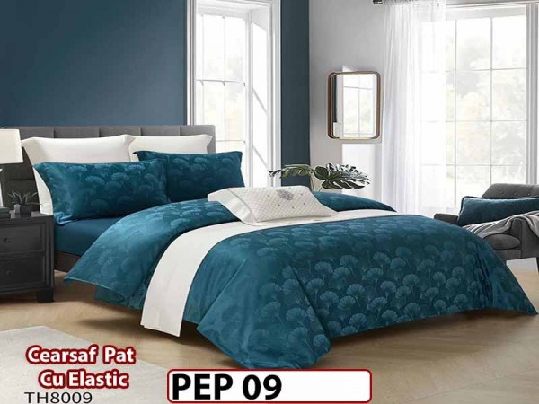 Lenjerie pat dublu, Jacquard Finet, din 4 piese - PEP 09 Lenjerie pat dublu, Jacquard Finet, din 4 piese - PEP 09