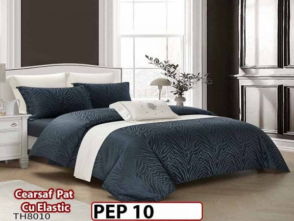 Lenjerie pat dublu, Jacquard Finet, din 4 piese - PEP 10 Lenjerie pat dublu, Jacquard Finet, din 4 piese - PEP 10