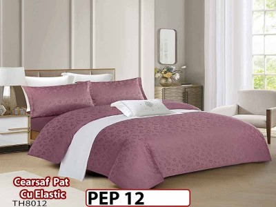 Lenjerie pat dublu, Jacquard Finet, din 4 piese - PEP 12