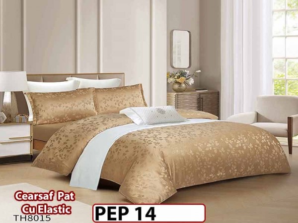 Lenjerie pat dublu, Jacquard Finet, din 4 piese - PEP 14 Lenjerie pat dublu, Jacquard Finet, din 4 piese - PEP 14