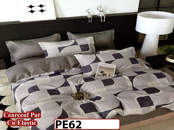 Lenjerie din finet 4 piese 1 Persoana Cearceaf cu Elastec - PE62
