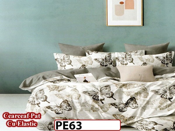 Lenjerie din finet 4 piese 1 Persoana Cearceaf cu Elastec - PE63 Lenjerie din finet 4 piese 1 Persoana Cearceaf cu Elastec - PE63