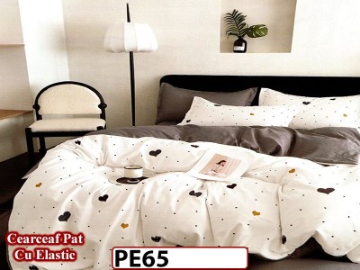 Lenjerie din finet 4 piese 1 Persoana Cearceaf cu Elastec - PE65