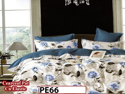 Lenjerie din finet 4 piese 1 Persoana Cearceaf cu Elastec - PE66
