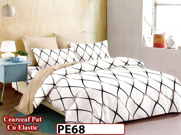 Lenjerie din finet 4 piese 1 Persoana Cearceaf cu Elastec - PE68 Lenjerie din finet 4 piese 1 Persoana Cearceaf cu Elastec - PE68