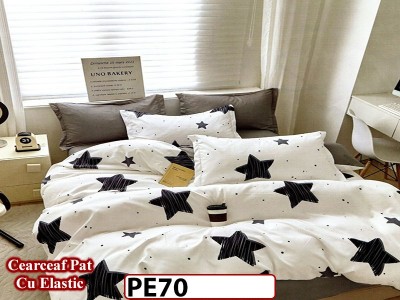 Lenjerie din finet 4 piese 1 Persoana Cearceaf cu Elastec - PE70