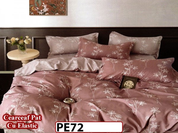 Lenjerie din finet 4 piese 1 Persoana Cearceaf cu Elastec - PE72 Lenjerie din finet 4 piese 1 Persoana Cearceaf cu Elastec - PE72