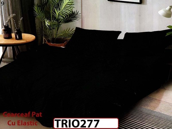 Lenjerie din damasc finetat  6 piese cearceaf cu elastic - TRIO277