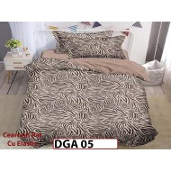 Lenjerie din finet 4 piese 1 Persoana Cearceaf cu Elastec - DGA 05