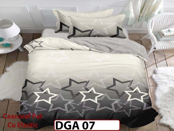 Lenjerie din finet 4 piese 1 Persoana Cearceaf cu Elastec - DGA 07 Lenjerie din finet 4 piese 1 Persoana Cearceaf cu Elastec - DGA 07