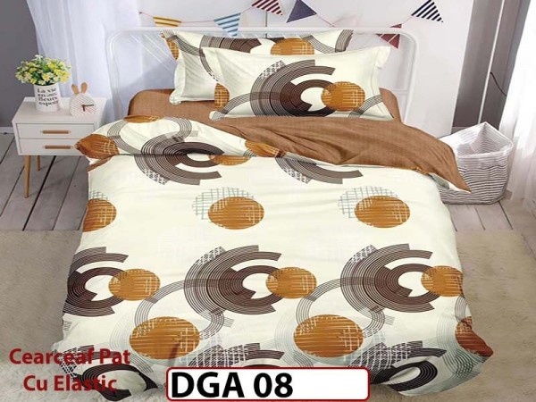 Lenjerie din finet 4 piese 1 Persoana Cearceaf cu Elastec - DGA 08 Lenjerie din finet 4 piese 1 Persoana Cearceaf cu Elastec - DGA 08