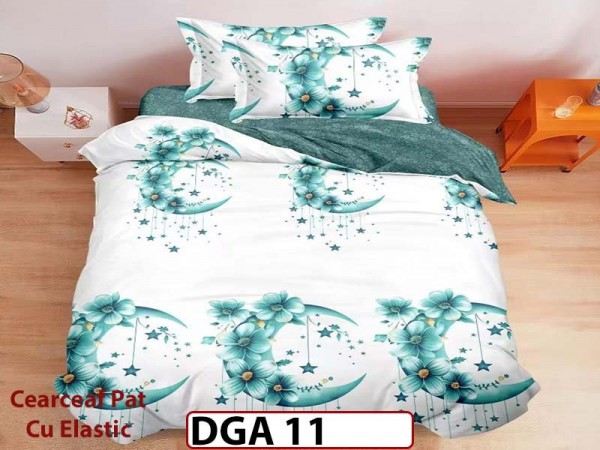 Lenjerie din finet 4 piese 1 Persoana Cearceaf cu Elastec - DGA 11 Lenjerie din finet 4 piese 1 Persoana Cearceaf cu Elastec - DGA 11