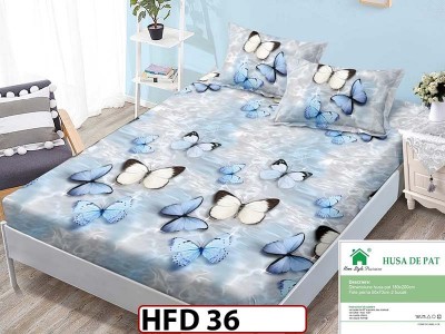 Husa de Pat din Finet + 2 Fete de Perne - Saltea 180x200 - Pat 2 Persoane - HFD36