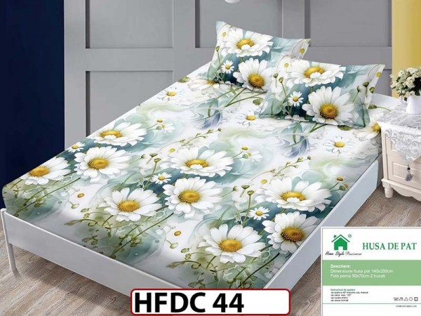 Husa de Pat din Finet + 2 Fete de Perne - Saltea 140x200 - Pat 2 Persoane -HFDC44