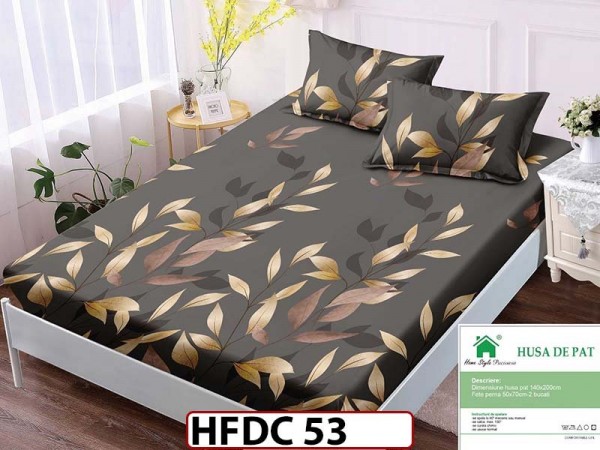 Husa de Pat din Finet + 2 Fete de Perne - Saltea 140x200 - Pat 2 Persoane -HFDC53