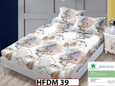 Husa de Pat din Finet + 2 Fete de Perne - Saltea 160x200 - Pat 2 Persoane - HFDM39 Husa de Pat din Finet + 2 Fete de Perne - Saltea 160x200 - Pat 2 Persoane - HFDM39