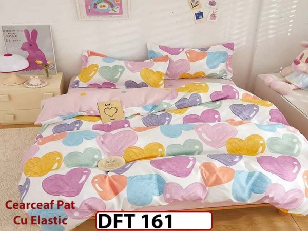 Lenjerie din finet 4 piese 1 Persoana Cearceaf cu Elastec - DFT161 Lenjerie din finet 4 piese 1 Persoana Cearceaf cu Elastec - DFT161