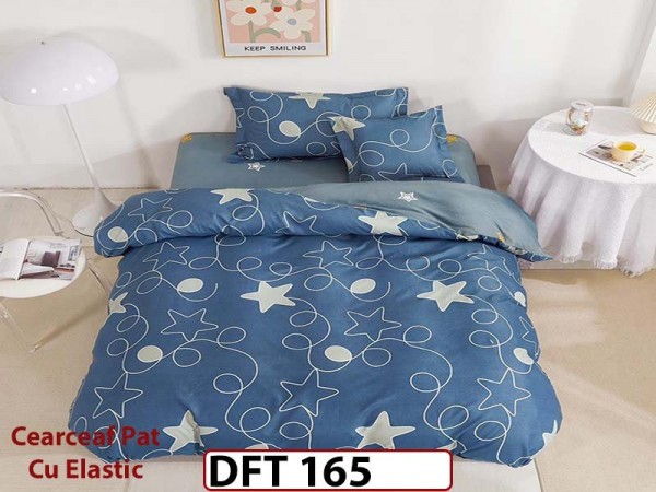 Lenjerie din finet 4 piese 1 Persoana Cearceaf cu Elastec - DFT165 Lenjerie din finet 4 piese 1 Persoana Cearceaf cu Elastec - DFT165