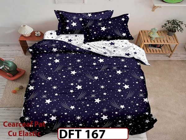 Lenjerie din finet 4 piese 1 Persoana Cearceaf cu Elastec - DFT167 Lenjerie din finet 4 piese 1 Persoana Cearceaf cu Elastec - DFT167