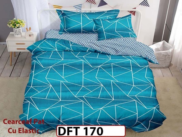 Lenjerie din finet 4 piese 1 Persoana Cearceaf cu Elastec - DFT170 Lenjerie din finet 4 piese 1 Persoana Cearceaf cu Elastec - DFT170