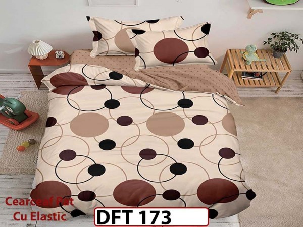 Lenjerie din finet 4 piese 1 Persoana Cearceaf cu Elastec - DFT173 Lenjerie din finet 4 piese 1 Persoana Cearceaf cu Elastec - DFT173