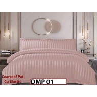 Lenjerie din damasc finet cu 4 piese, cearceaf cu elastic - DMP 01