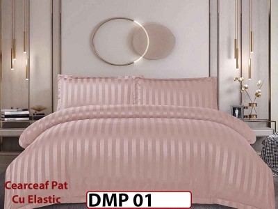 Lenjerie din damasc finet cu 4 piese, cearceaf cu elastic - DMP 01