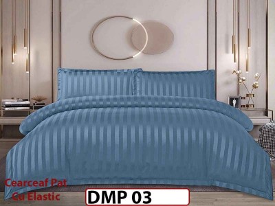 Lenjerie din damasc finet cu 4 piese, cearceaf cu elastic - DMP 03