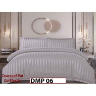 Lenjerie din damasc finet cu 4 piese, cearceaf cu elastic - DMP 06