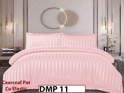 Lenjerie din damasc finet cu 4 piese, cearceaf cu elastic - DMP 11